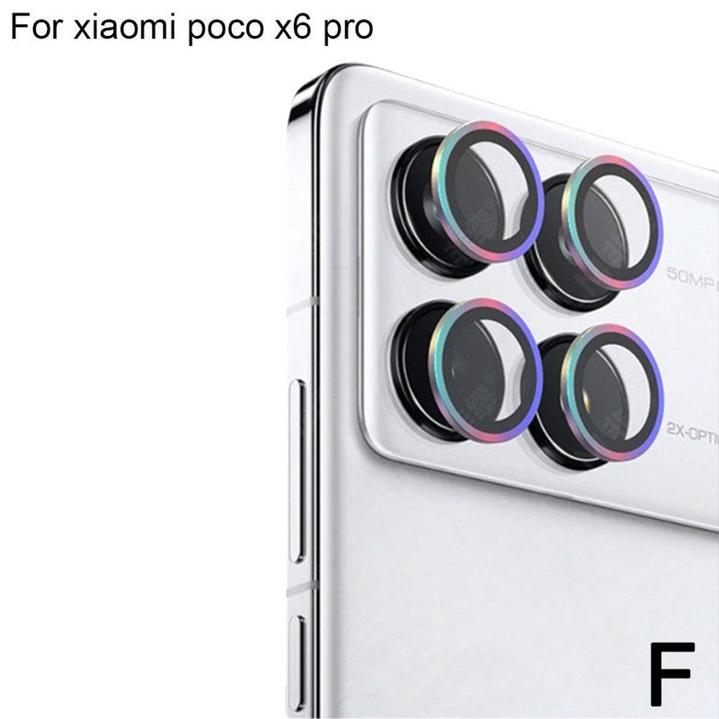 نظارات صقر معدنية لحماية عدسة الكاميرا الخلفية لهواتف Xiaomi Poco X6/X6 Pro، واقي زجاجي كامل التغطية